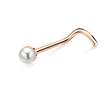 2mm Pearl Silver Curved Nose Stud NSKB-148p